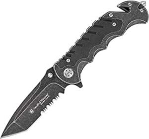 Smith & Wesson Benji Folding Keychain Knife, 2.5" High Carbon Stainless Steel, 1.75" Modified Tanto Blade, G10 Handle