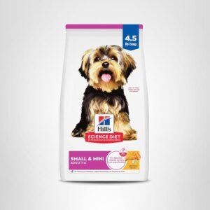 Hill's Science Diet Small & Mini Adult Dog Food, Chicken & Brown Rice, Premium Nutrition for Small & Mini Breeds, Ages 1–6, 4.5 lb Bag