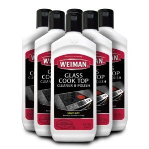 Weiman Glass Cook Top Cleaner, 10 fl oz, 6 Pack, Removes Burned-On Food & Grease