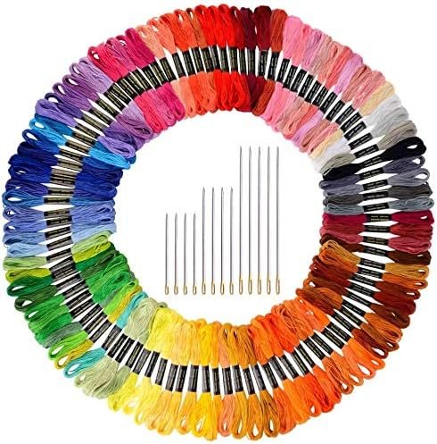 Paxcoo 124 Skeins Embroidery Floss with Needles, Cross Stitch Thread Kit