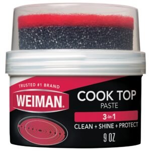 Weiman Cooktop Cleaner Paste, Removes Burned-On Food, Grease & Watermarks, Leaves Glass Cooktops Sparkling