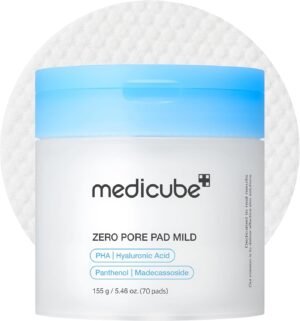 Medicube Toner Pads Zero Pore Pad Mild 2.0, Minimizing Pores & Blackhead Removal with PHA, All Skin Types, Korean Skincare, 70 Pads