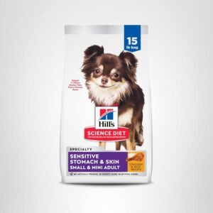 Hill’s Science Diet Sensitive Stomach & Skin Adult Dog Food, Chicken Recipe, Small & Mini Breeds, 15 lb Bag