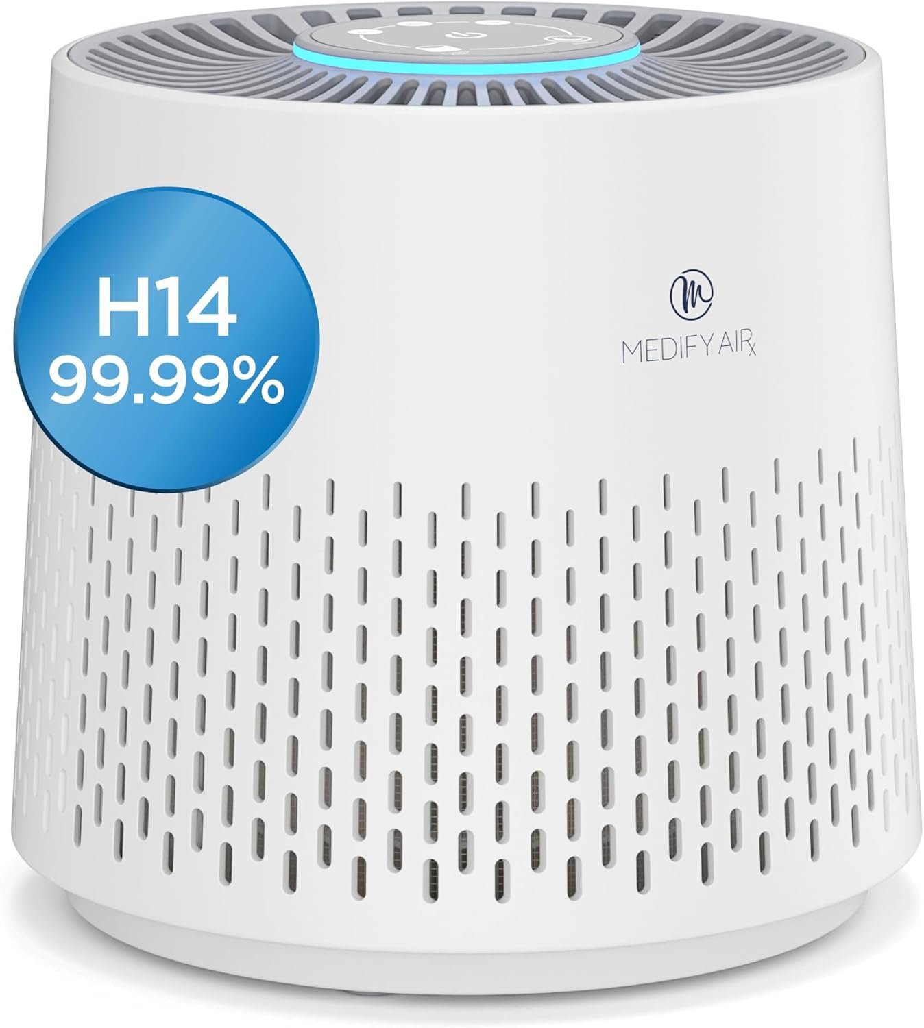 Medify MA-12 PRO Air Purifier, 405 ft²/Hour Coverage, 3-in-1 Filter for Smoke, Wildfire, Odors, Pollen & Pets, White, 1-Pack