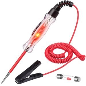 Professional LED Automotive Circuit Tester, 6-24V Test Light with Alligator Clip & 135" Extended Wire