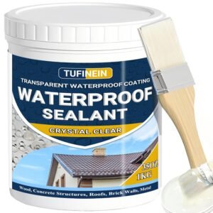 TUFINEIN 35oz Transparent Waterproof Coating, Clear, Water-Based Sealant for Indoor & Outdoor Use