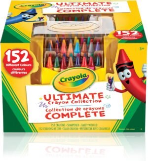 Crayola 152 Crayons Ultimate Caddy, Lid and Built-In Sharpener Included
