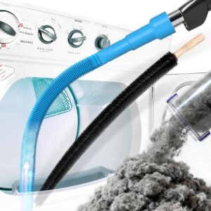 Holikme 2-Piece Dryer Vent Cleaning Kit with Flexible Lint Brush & Vacuum Attachment, Blue