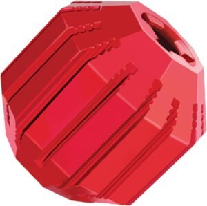 KONG Stuff-A-Ball, Durable Chew Toy for Medium Dogs, Natural Rubber, Supports Dental Health, Stuffable for Treats & Snacks, Red