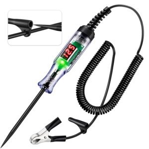 Automotive Test Light with Digital LED Display, 3-48V Circuit Tester with Voltmeter & Dual-Color Polarity Indicator