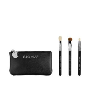 Sigma Beauty Glam ‘N Glow Mini Eye Makeup Brush Set, 3 Brushes for Blending, Shading, Lining & Smudgin