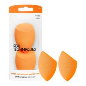 Real Techniques Miracle Complexion Sponge, 2 Count, Beauty Blender for Makeup & Foundation, Full Coverage