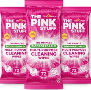 Stardrops The Pink Stuff Miracle Multi-Purpose Cleaning Wipes, 216 Count – Tough on Grease, Grime & Dirt