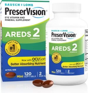 PreserVision AREDS 2 Eye Vitamins, 120 Softgels, Lutein & Zeaxanthin Supplement with Vitamins C & E, Zinc & Copper
