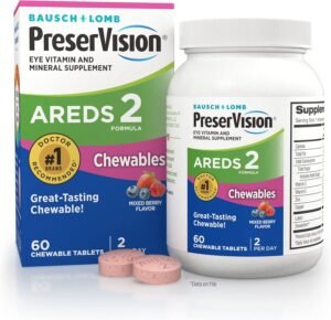 PreserVision AREDS 2 Eye Vitamins, Chewable Mixed Berry, 60 Tablets, Lutein & Zeaxanthin Supplement