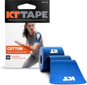 KT Tape Original Cotton Elastic Kinesiology Athletic Tape, 20 Count, 10” Precut Strips